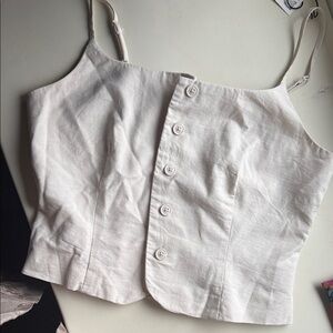 a new day Cream Button-Up Camisole